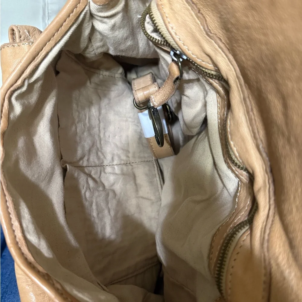 Sundance Floral Tan Leather Shoulder Bag - Picture 6 of 6